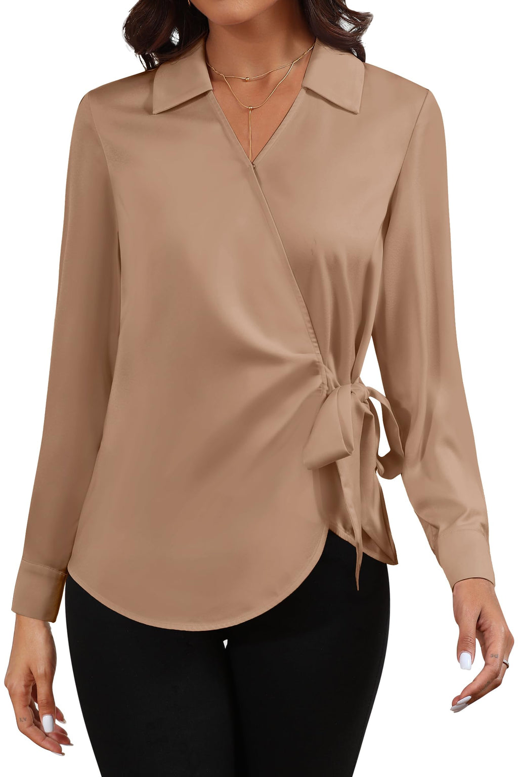 Blouse Cache-Coeur Satinée Sahara