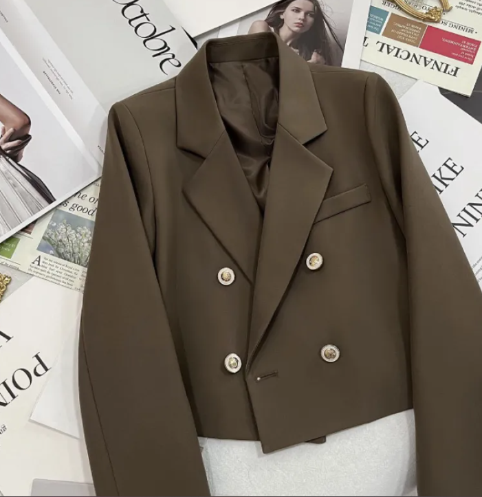 Blazer Croisé Marron  Urbain