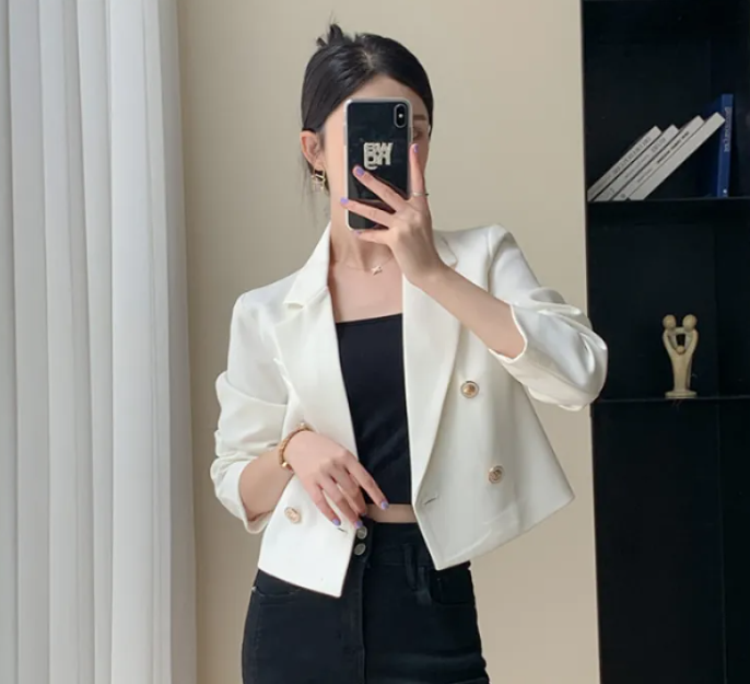 Blazer Croisé Marron  Urbain